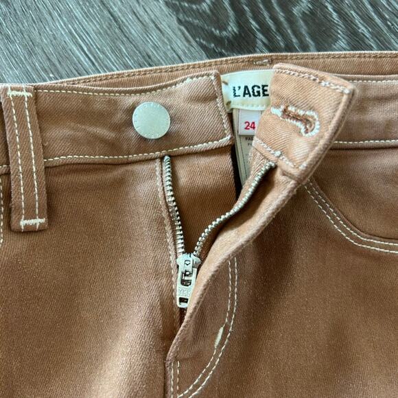 L'AGENCE Margot High Rise Skinny Jeans Java Coated Sz 24 Brown Slim Fit PantsEUC - Picture 15 of 16
